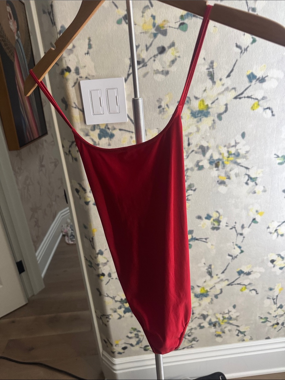 Red Spaghetti Strap Bodysuit